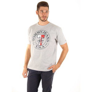 Tommy Hilfiger pánské šedé tričko Circle - S (038)